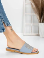 Papuci Dama cu Talpa Joasa 3AW308 BLUE | MEI