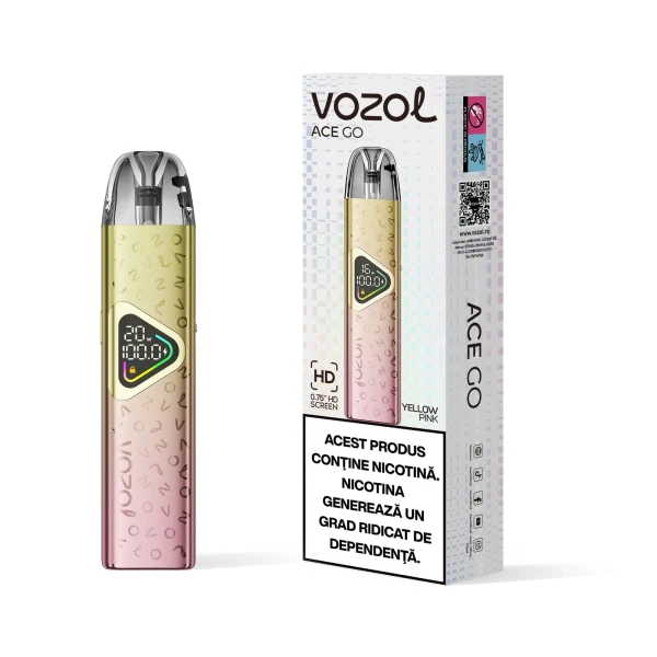 Punjiva elektronska nargila KIT ACE GO POD YELLOW PINK | VOZOL