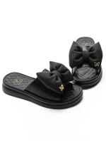 Papuci Dama din piele naturala 28-30 BLACK | FORMAZIONE