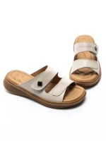 Papuci Dama din piele naturala 33173 CREAM | FORMAZIONE