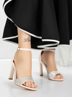 Sandale Dama cu Toc Subtire 5XKK19 BEIGE | MEI