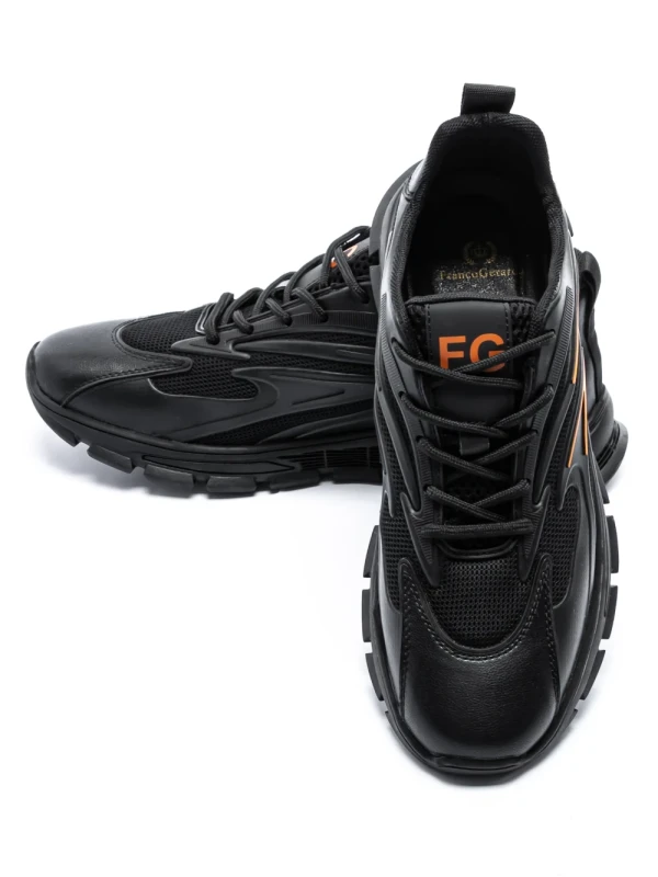 Pantofi Sport Barbati 9517 Negru-Portocaliu (M38) Mels