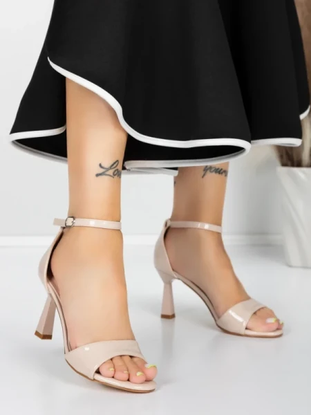 Sandale Dama cu Toc Subtire 5XKK13 NUDE | MEI