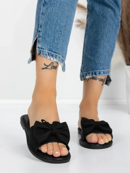 Papuci Dama cu Talpa Joasa 5PT9 BLACK | MEI