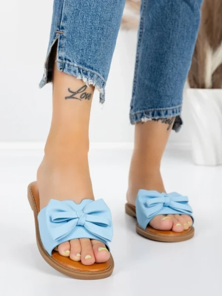 Papuci Dama cu Talpa Joasa 5PT9 BLUE | MEI