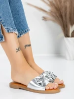 Papuci Dama cu Talpa Joasa 5PT9 SILVER | MEI