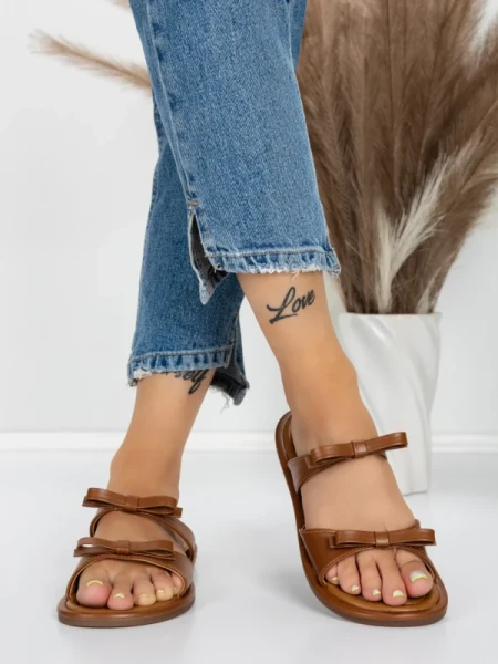 Papuci Dama cu Talpa Joasa J588-8 BROWN | MEI