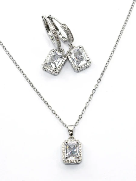 Set Colier + Cercei CLR001 ARGINTIU | MEI