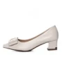 Pantofi cu Toc gros 611706 Crem | Formazione