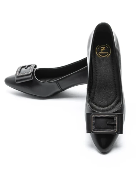 Pantofi cu Toc gros 611706 Negru | Formazione