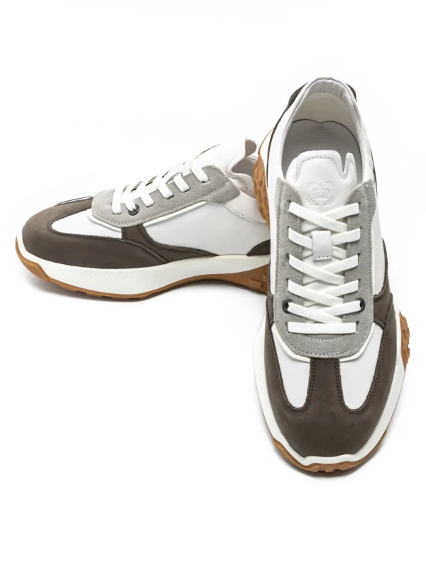 Pantofi Sport Barbati 8606 Alb-Cafea Franco Gerardo