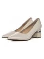 Pantofi cu Toc gros K5720-3748A Crem Jose Simon