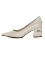 Pantofi cu Toc gros K5720-3748A Crem Jose Simon