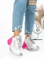 Pantofi Sport Dama cu Platforma 5WL83 PINK-WHITE | MEI