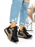 Pantofi Sport Dama din piele naturala 5SZ11 BLACK | PANTOFUL