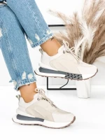 Pantofi Sport Dama din piele naturala 5SZ12 BEIGE | PANTOFUL