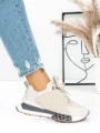 Pantofi Sport Dama din piele naturala 5SZ12 BEIGE | PANTOFUL