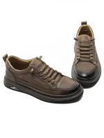 Pantofi Casual Barbati din piele naturala W25513-1 KHAKI | ADVANCER