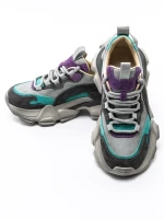 Pantofi Sport Dama din piele naturala Y5758-2 GREEN-PURPLE | ADVANCER