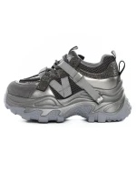 Pantofi Sport Dama din piele naturala 6361-8 GUN METAL | ADVANCER