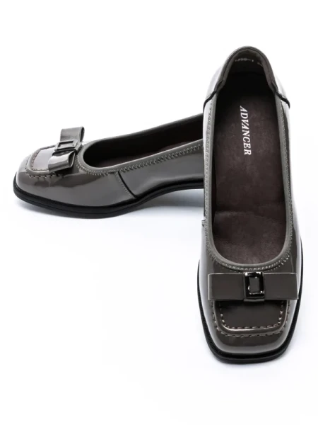 Pantofi cu toc din piele naturala 1355-1 GREY | ADVANCER