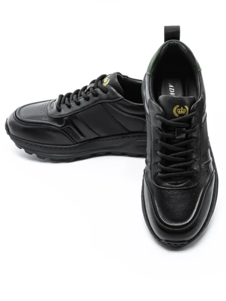 Pantofi Sport Barbati din piele naturala 302 BLACK-GREEN | ADVANCER