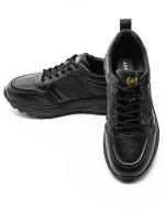 Pantofi Sport Barbati din piele naturala 302 BLACK-GREEN | ADVANCER