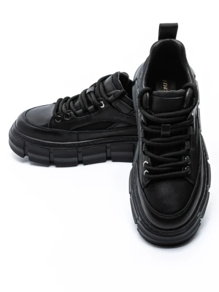 Pantofi Sport Barbati din piele naturala 88220 BLACK | ADVANCER