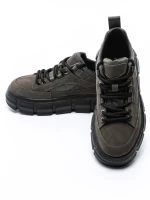 Pantofi Sport Barbati din piele naturala 88220B GREY | ADVANCER