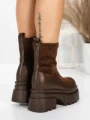 Ghete Dama cu Platforma 5W61 BROWN | MEI