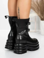 Ghete Dama din piele naturala 5W62 BLACK | PANTOFUL