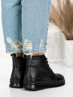 Ghete Dama din piele naturala 5W50 BLACK | PANTOFUL