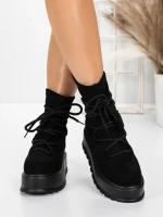 Ghete Dama cu Platforma 56WL3 BLACK | MEI