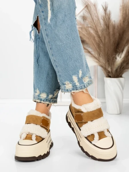 Ghete Dama din piele naturala 5W53 YELLOW | PANTOFUL