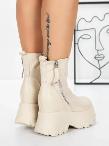 Ghete Dama cu Platforma 58WL17 BEIGE | MEI
