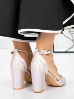 Pantofi cu Toc Gros 2YXD63 CHAMPAGNE | MEI