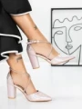 Pantofi cu Toc Gros 2YXD63 CHAMPAGNE | MEI