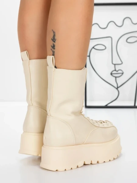 Gležnjače s platformom za žene 3AL77 Bež | Mei