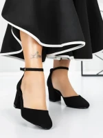 Pantofi cu Toc Gros 3XKK81 BLACK | MEI