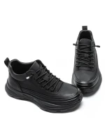 Ghete Barbati din piele naturala E90005 BLACK | ADVANCER