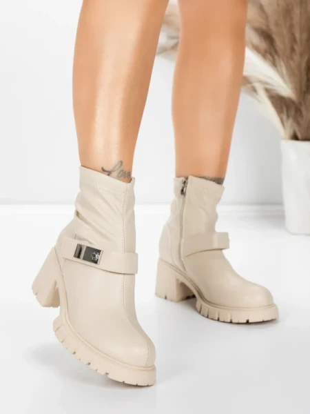 Ghete Dama cu Platforma 57WL8 BEIGE | MEI