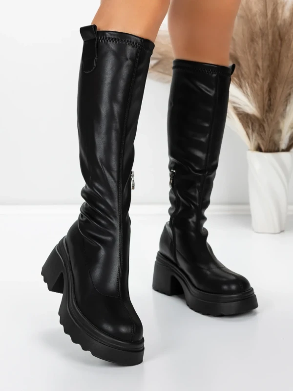 Cizme Dama cu Toc 57WL9 BLACK | MEI