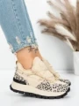 Pantofi Casual Dama din piele naturala 58W26 YELLOW-LEOPARD | PANTOFUL