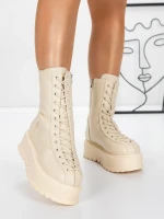 Gležnjače s platformom za žene 3AL77 Bež | Mei