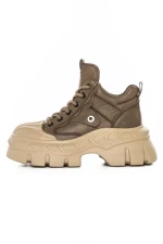 Ghete Dama din piele naturala 5020-1 KHAKI | ADVANCER