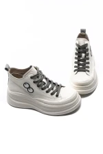 Ghete Dama din piele naturala KM3817 CREAM | ADVANCER