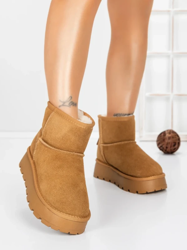 Ghete Dama din piele naturala 5W93 YELLOW | PANTOFUL