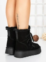 Ghete Dama din piele naturala 5W96 BLACK | PANTOFUL