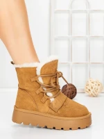 Ghete Dama din piele naturala 5W96 YELLOW | PANTOFUL