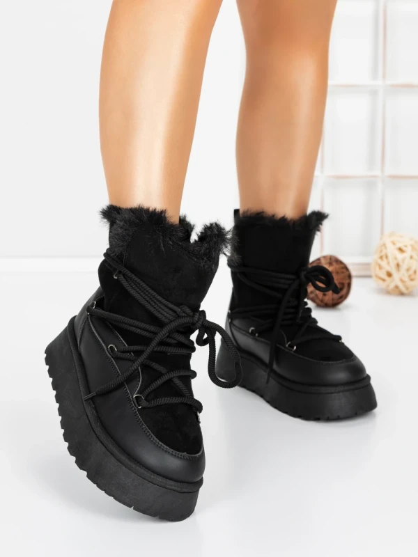 Ghete Dama cu Platforma 5GB9 BLACK | MEI